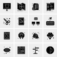 16 iconos de negocios universales vector ilustración de icono creativo para usar en proyectos relacionados con la web y dispositivos móviles