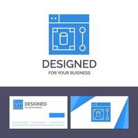 tarjeta de visita creativa y plantilla de logotipo diseño web herramienta de diseño ilustración vectorial vector