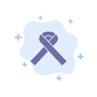 Ribbon Awareness Cancer Blue Icon on Abstract Cloud Background vector