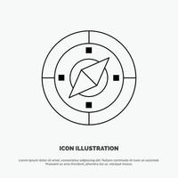 Navigation Navigator Compass Location Line Icon Vector