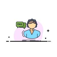 FAQ Assistance call consultation help Flat Color Icon Vector