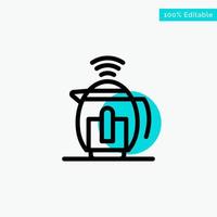 Tea Pot Service Technology turquoise highlight circle point Vector icon