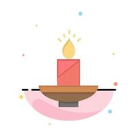 Candle Christmas Diwali Easter Lamp Light Wax Abstract Flat Color Icon Template vector