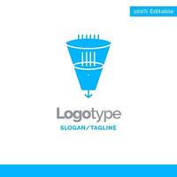 Data Filter Filtering Filtration Funnel Blue Solid Logo Template Place for Tagline vector