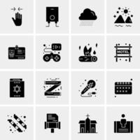 16 iconos de negocios universales vector ilustración de icono creativo para usar en proyectos relacionados con la web y dispositivos móviles