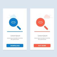 Search Research Zoom  Blue and Red Download and Buy Now web Widget Card Template vector