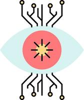 Infrastructure monitoring surveillance vision eye Flat Color Icon Vector