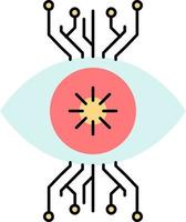 infraestructura monitoreo vigilancia visión ojo color plano icono vector