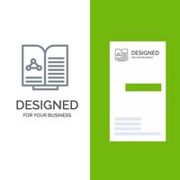 Medical Test Report Book Grey Logo Design and Business Card Template vector