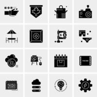 16 iconos de negocios universales vector ilustración de icono creativo para usar en proyectos relacionados con la web y dispositivos móviles