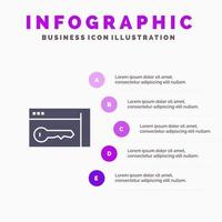 Browser Security Key Room Infographics Presentation Template 5 Steps Presentation vector