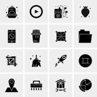 16 iconos de negocios universales vector ilustración de icono creativo para usar en proyectos relacionados con la web y dispositivos móviles