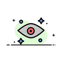 ojo ojos viendo negocio línea plana lleno icono vector banner plantilla