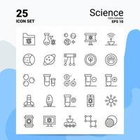 25 Science Icon Set 100 Editable EPS 10 Files Business Logo Concept Ideas Line icon design vector