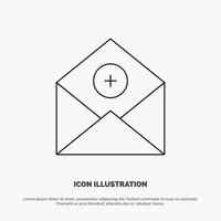 Add AddMail Communication Email Mail Line Icon Vector