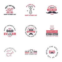 9 Black and Pink Happy Fathers Day Design Collection A set of twelve brown colored vintage style Fathers Day Designs on light background Editable Vector Design Elements