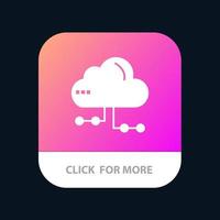 Cloud Share Computing Network Mobile App Icon Design vector