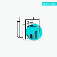 Report Analytics Audit Business Data Marketing Paper turquoise highlight circle point Vector icon