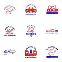 Happy fathers day 9 Blue and red Typography Fathers day background design Fathers day greeting card Editable Vector Design Elements