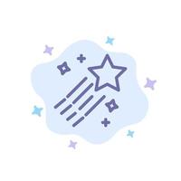 Asteroid Comet Space Star Blue Icon on Abstract Cloud Background vector