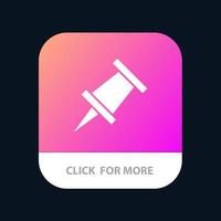 Marker Pin Mobile App Button Android and IOS Glyph Version vector