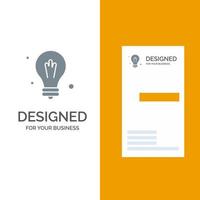 Bulb Idea Science Grey Logo Design and Business Card Template vector