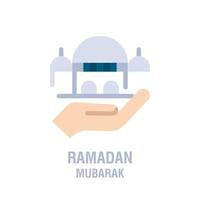 Ramadan icons Muslim islam prayer and ramadan kareem thin line icons set Modern flat style symbols isolated on white for infographics or web use vector