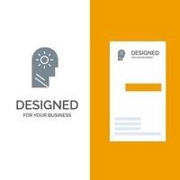 Brain Control Mind Setting Grey Logo Design and Business Card Template vector