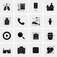 16 iconos de negocios universales vector ilustración de icono creativo para usar en proyectos relacionados con la web y dispositivos móviles