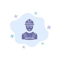 Worker Industry Avatar Engineer Supervisor Blue Icon on Abstract Cloud Background vector