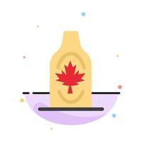 Bottle Autumn Canada Leaf Maple Abstract Flat Color Icon Template vector