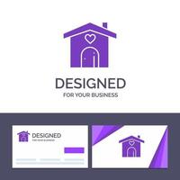 Creative Business Card and Logo template Home Love Heart Wedding Vector Illustration