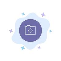 Camera Image Basic Ui Blue Icon on Abstract Cloud Background vector