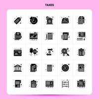 Solid 25 Taxes Icon set Vector Glyph Style Design Black Icons Set Web and Mobile Business ideas design Vector Illustration