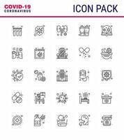 Simple Set of Covid19 Protection Blue 25 icon pack icon included learning secure disease safety gloves viral coronavirus 2019nov disease Vector Design Elements