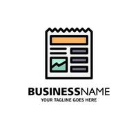 Document Basic Ui Picture Business Logo Template Flat Color vector