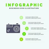 Camera Image Picture Photo Infographics Presentation Template 5 Steps Presentation vector