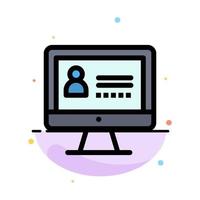 Computer Internet Security Abstract Flat Color Icon Template vector