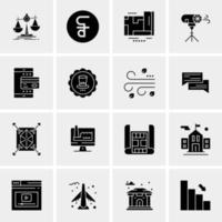 16 iconos de negocios universales vector ilustración de icono creativo para usar en proyectos relacionados con la web y dispositivos móviles