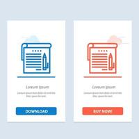 Student Notes Note Education  Blue and Red Download and Buy Now web Widget Card Template vector