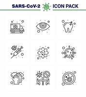 Simple Set of Covid19 Protection Blue 25 icon pack icon included virus particle dental infection vaccine viral coronavirus 2019nov disease Vector Design Elements