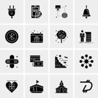 16 iconos de negocios universales vector ilustración de icono creativo para usar en proyectos relacionados con la web y dispositivos móviles