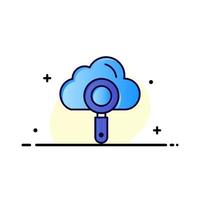 Cloud Computing Search Find Business Logo Template Flat Color vector