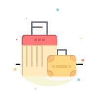 Luggage Bag Handbag Hotel Abstract Flat Color Icon Template vector