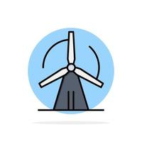 Turbine Wind Energy Power Abstract Circle Background Flat color Icon vector