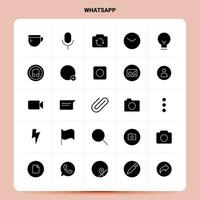 Solid 25 WhatsApp Icon set Vector Glyph Style Design Black Icons Set Web and Mobile Business ideas design Vector Illustration