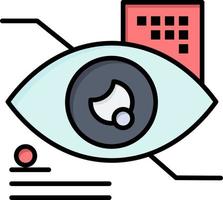 Eye Tap Eye tap Technology  Flat Color Icon Vector icon banner Template
