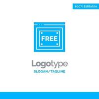 acceso gratuito a la tecnología de internet plantilla de logotipo sólido azul gratis lugar para el eslogan vector