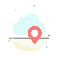 Cloud Map Pin Marker Abstract Flat Color Icon Template vector