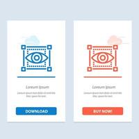 Visual View Sketching Eye  Blue and Red Download and Buy Now web Widget Card Template vector